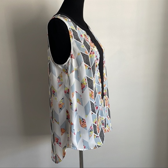 CAbi Grosgrain Floral & Animal Print Hi Low Tank Top - Picture 3 of 4